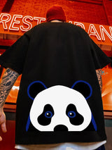 Skatercore Tribal flames – Funny Cartoon Panda Graphic Print Cotton T Shirt For Men Sum