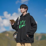 New Goth Oversized Pullover Hoodies For Men Letter Print Hooded Sweatshirts Hip Hop Aesthetic Harajuku Y2K Streetwear Hoodie