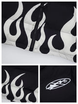 hip hop fire printed jacket parka streetwear mens windbreaker harajuku new cotton padded zipper coat outerwear hipster nan fa - variant style 2d0bc5 for streetwear fashion