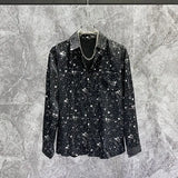 2023 Summer New Fashion Korean Light Luxury Fashion Shirt Men's Loose Long-sleeved Shirt Boutique Clothing Simple Style