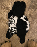 Y2K Womens Clothing Sweatshirt Long Sleeved Pullover Handdrawn Pattern