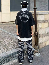 destroy ripped holes front letters embroidery denim jean pants men casual harajuku jean trouser hip hop streetwear pants joggers unique joggers style 3140