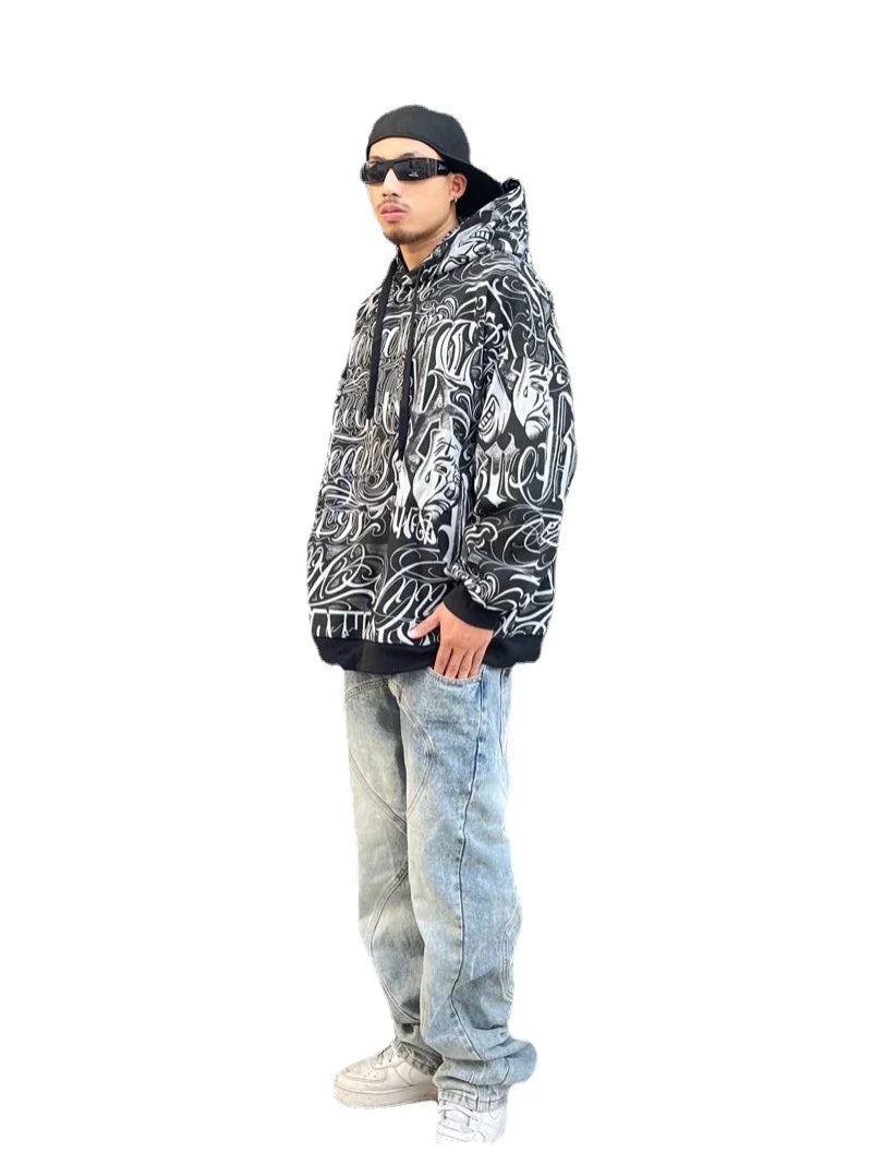 Y2K aesthetic drop featuring mens harajuku printed hoodie sweatshirt unisex new casual streetwear hooded warm tops pullovers loose hip hop hipster hoodies