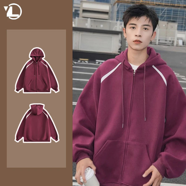 Heavy Weight American Hoodie Mens Spring Autumn 2024 Color Blocking Lo