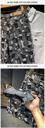 men distressed washed denim streetwear brand hip hop loose casual motorcycle cargo jeans pant cityboy y2k trousers unique cargo style 2440