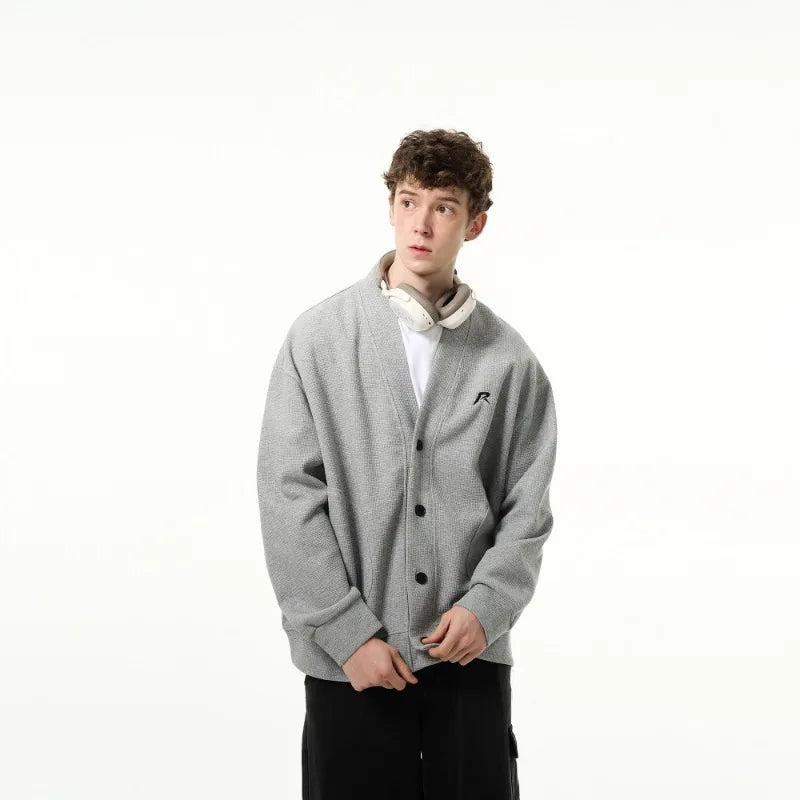 varsity flame knitwear, statement sweater, cozy knitwear for men, oversized grunge aesthetic winter top