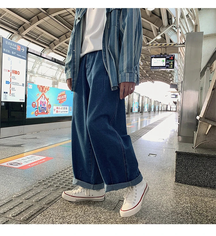 men wide leg jeans loose straight baggy denim pant mens womens streetwear skateboard pants oversized hip hop casual trousers unique jeans style 1111
