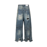 frayed damaged hole baggy wide leg jeans for men and women streetwear casual ropa hombre denim trousers oversized cargo pants multi-pocket cargos