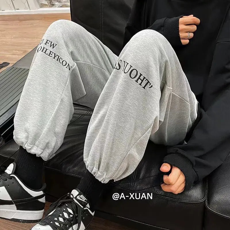 2024 autumn man pants cotton graphic grey sweatpants s 5xl men clothing harajuku high street joggers letter printed sweetwear unique joggers style 4215