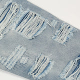 men distressed ripped destroied holes denim jean pants fashion zipper biker jeans streetwear flare pants joggers y2k men s jeans unique joggers style 3793