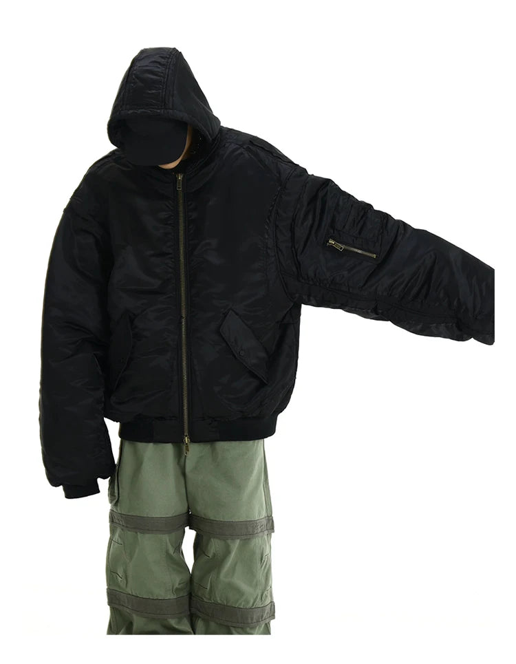 Men Oversize Jacket Winter Parkas Streetwear Thicken Warm Hooded Cotton Padded Bomber Jackets Hip Hop Fashion Casual Loose Coats