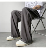 summer pleated pants men fashion oversized ice silk pants men japanese streetwear hip hop loose straight pants mens trousers unique default style 1236