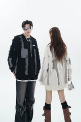 hip hop knitted oversized sweater mens ripped tassel holes pullover streetwear unisex new casual loose sweaters jumpers knitwear - high quality cotton hoodie, anime inspired graphic hoodie, Y2K grunge street style