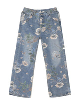 american high street floral printed jeans for men 2024 new y2k vintage denim trousers hip hop fashion wide leg baggy jean pants unique jeans style 428
