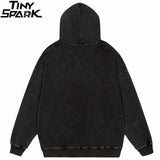 Oversize Hoodie Hip Hop Washed Sweatshirt Men Streetwear Painting Grap