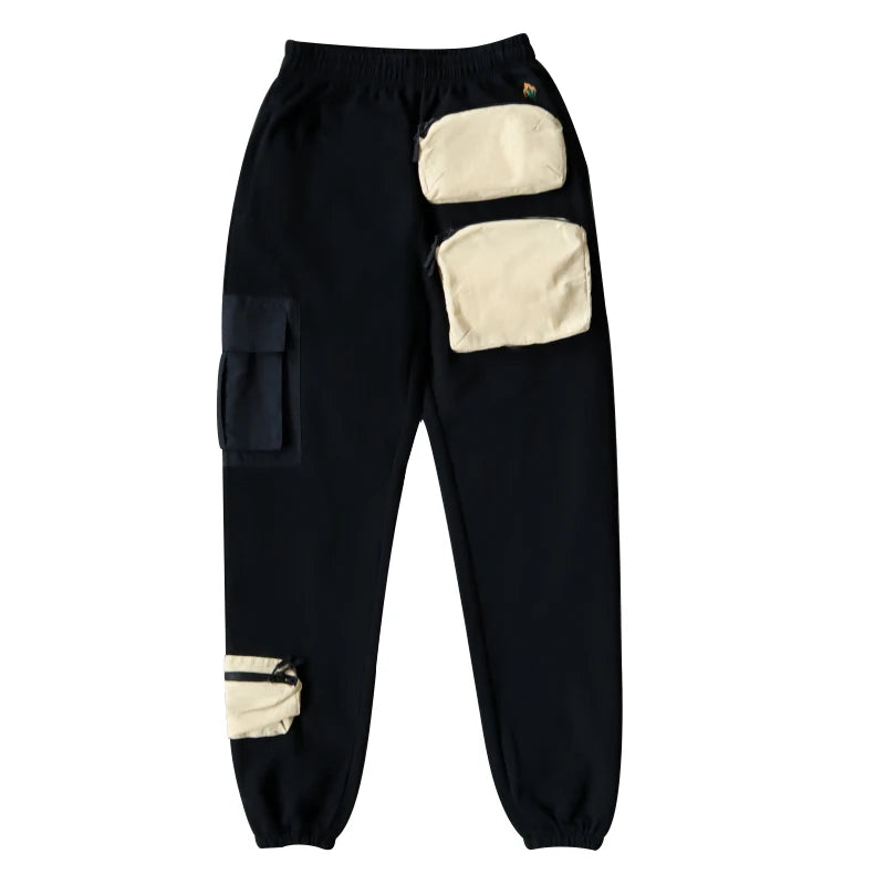 urban streetwear cactus jack cargo joggers pants harajuku hip hop multi pocket loose casual cargo sweatpants men baggy unique joggers style 5043