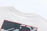 24ss Summer Retro Vintage Anime Print Spaceship High-Street Cotton Tops T-Shirt