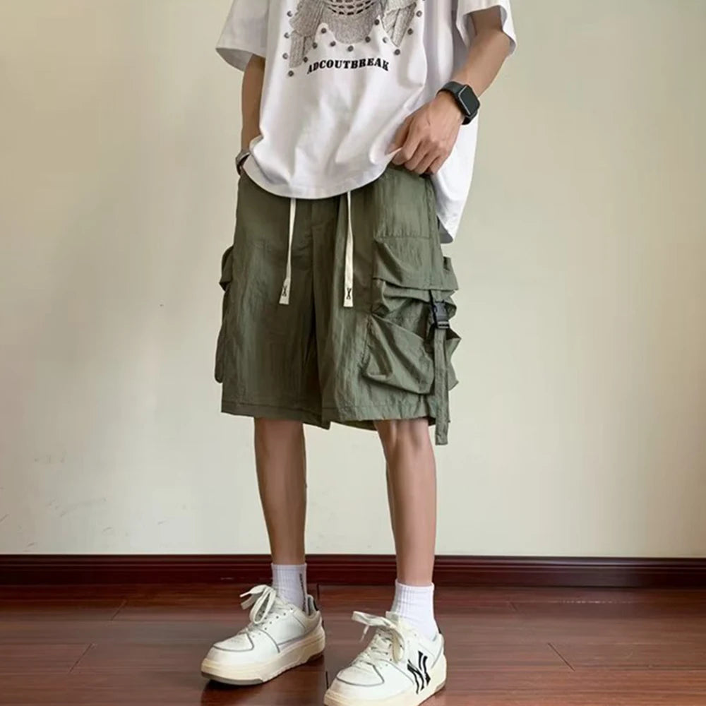 2024 mens cargo shorts multi pocket summer hot pants casual loose work shorts tactical joggers trendy sweatpants summer fashion sporty tapered joggers
