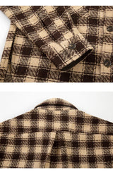 Mens Plaid Shirts New Fashion Single Breasted Hip Hop Loose Shirts Autumn Winter Casual Long Sleeve High Street Streetwear