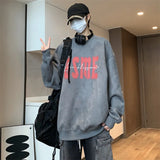 New In Letter Printed Suede Sweatshirts For Men Autumn Y2K Streetwear