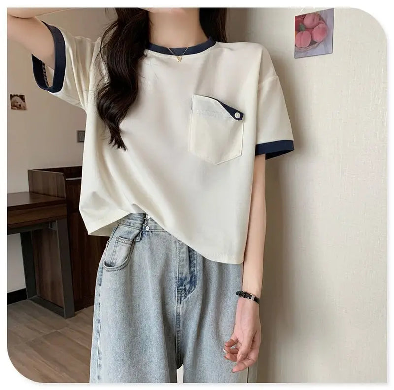 Harajuku Melting smiley – Summer New Fashion Versatile Niche Design Contrasting Color
