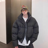 Simplicity Stand Collar Mens Parkas Heavy Winter Thicken Casual Short Cotton Jacket Warm Fashion Coats Male Streetwear New