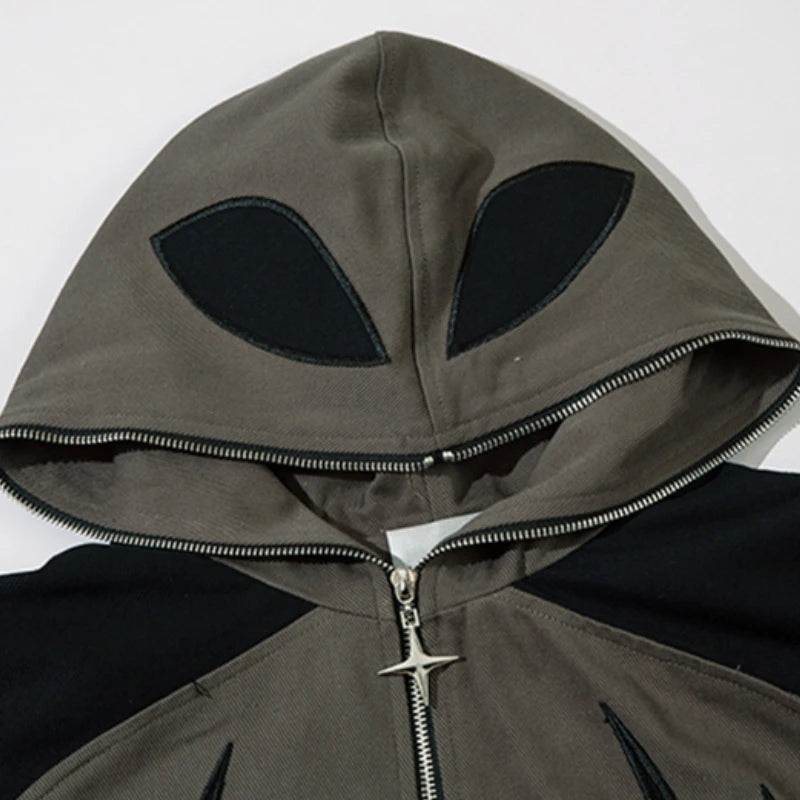 spider embroidery hooded jacket and coat men fashion hip hop full zipper hoodies loose outerwear casual streetwear baggy jack - variant style bbca46 for streetwear fashion