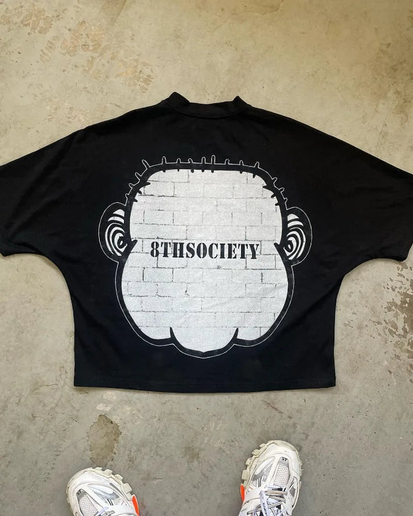 Cyberpunk Aesthetic print tee – Europe And The United States New Summer Clothing Cartoon Pri