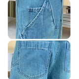 cityboy splice fashion brand jeans men streetwear hip hop vibe loose casual straight washed denim baggy jeans pant man trousers unique jeans style 2659