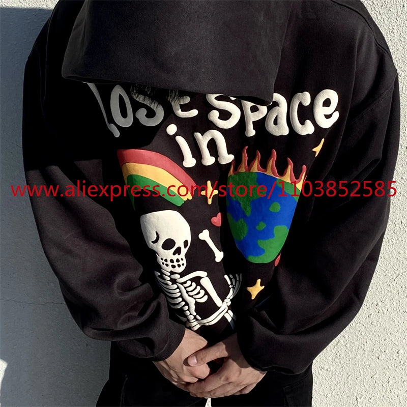 Autumn Winter New American Heavy Duty Vintage Hoodie Long Sleeve High