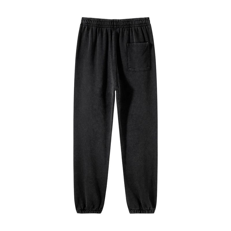 high street dark distressed vintage baggy joggers pants ins versatile drawstring sports pants men washing wax dyeing sweatpants unique joggers style 3192