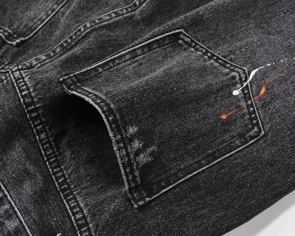 frayed damaged washed black baggy jeans men and women straight streetwear y2k pantalones hombre denim pants oversized cargos unique cargo style 5664