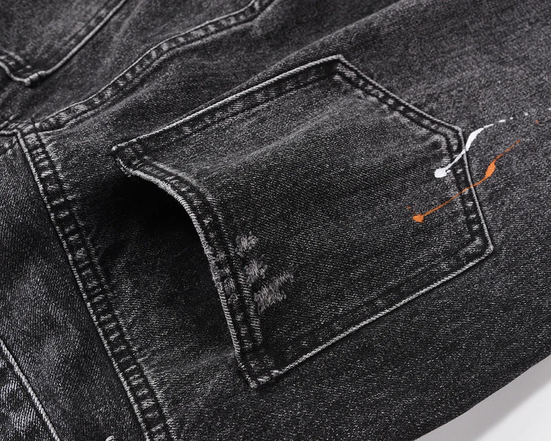 frayed damaged washed black baggy jeans men and women straight streetwear y2k pantalones hombre denim pants oversized cargos unique cargo style 5664
