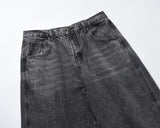 high street washed baggy casual jeans for men and women straight pockets denim pants oversized loose cargo trousers baggy cargo bottoms