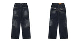 fashion punk rings streetwear loose pants unisex casual multiple pockets wide legs jean pants hip hop joggers men baggy jeans unique joggers style 1506