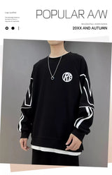 Y2K Vintage Letter Printed Pullovers Hoodies For Men Korean Fashion Ne