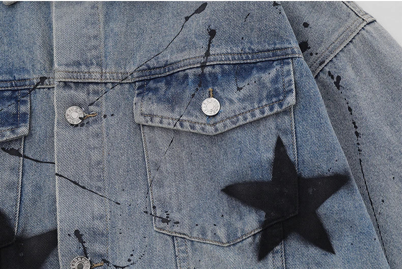 stars graffiti printed denim jackets mens fashion hip hop long sleeve coats outerwear y2k new casual streetwear jeans nan jac - variant style bf5241 for streetwear fashion