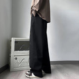 new korean fashion cargo straight pants for men autumn casual zipper pocket drawstring trousers classic tactical y2k pantalones unique cargo style 239