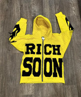 European And American Fashion Zipper Sweatshirt Men Y2K Trendy Letter