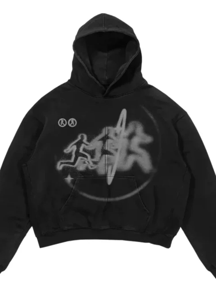 Y2K Womens Top Hoodies Sweatshirt Pullover Oversized Streetwear Vintage