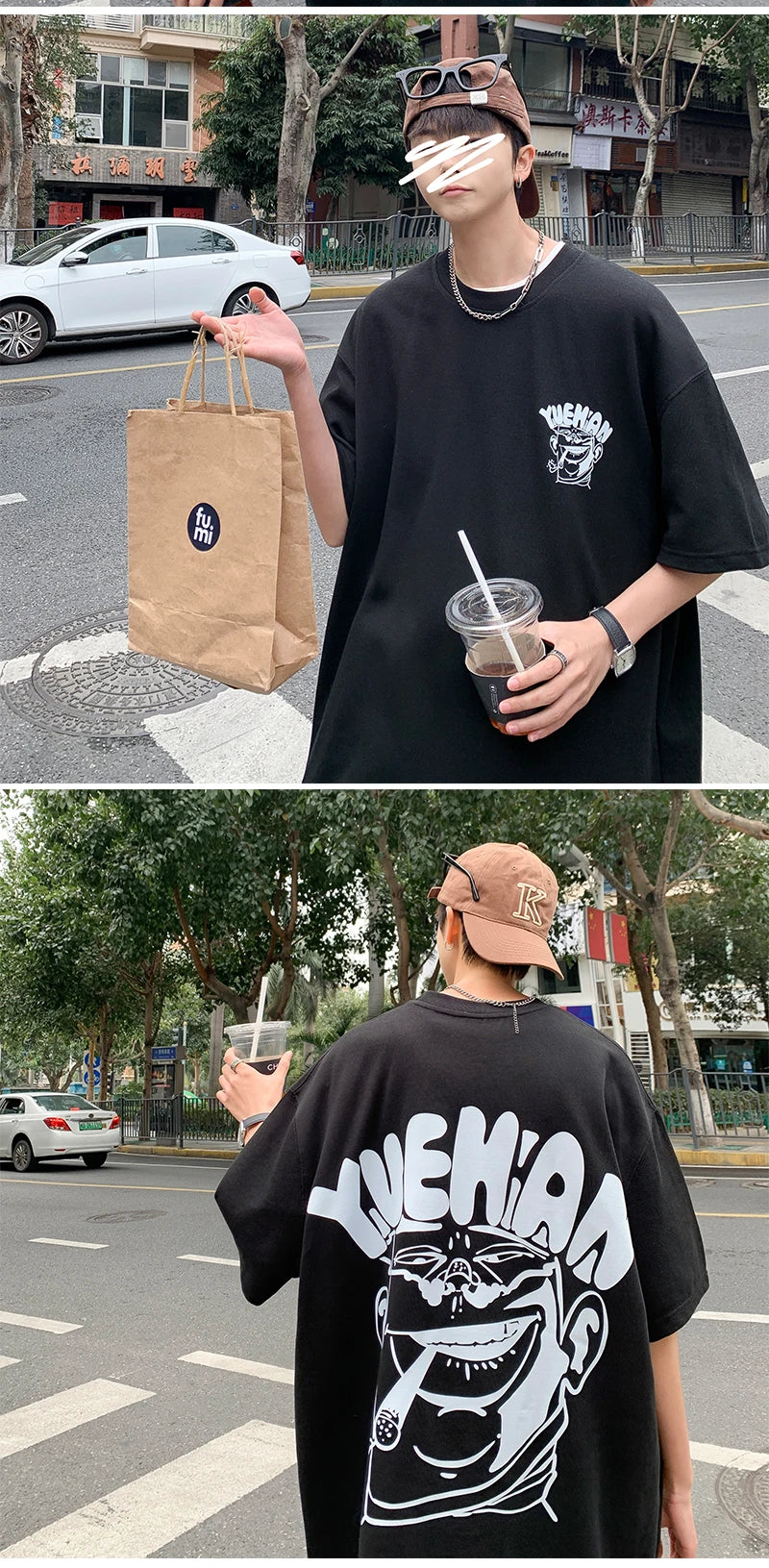 Cyberpunk Graphic tee – Harajuku Oversized High Street T Shirt Short Sleeve Man T Sh