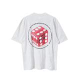 Summer Vintage Retro Dice Printing High-Street Casual Loose T-Shirt Tops
