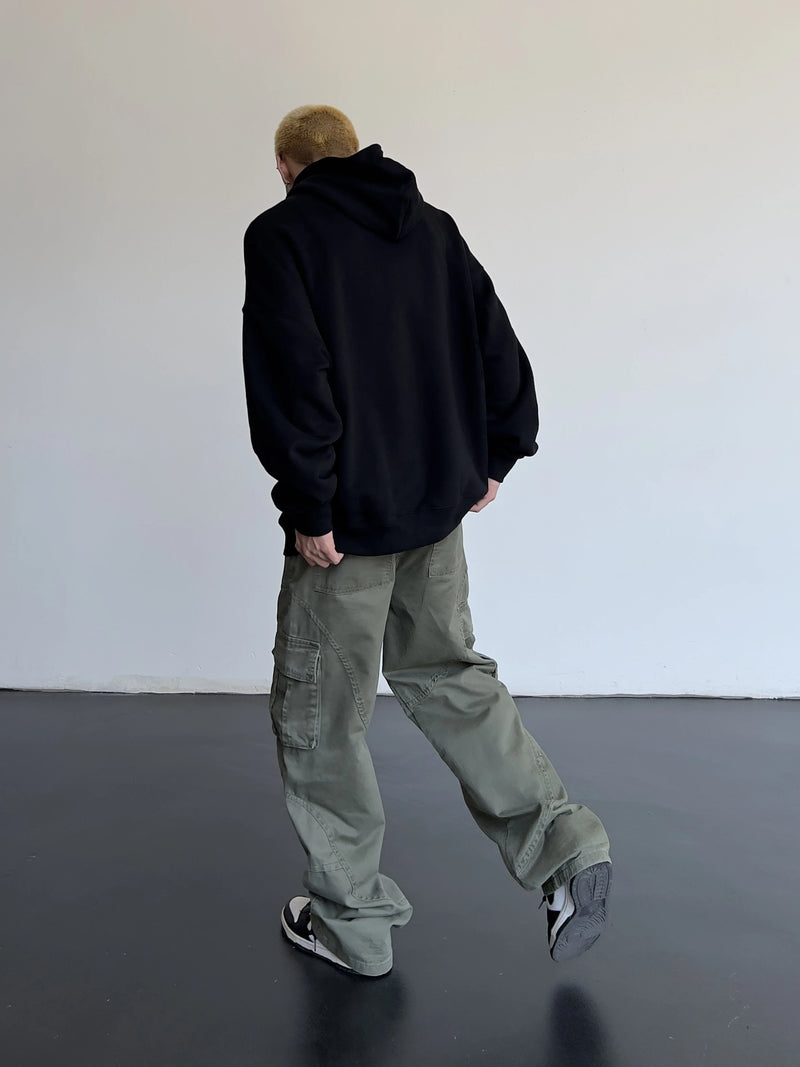 hip hip cargo pants harajuku adjustable waist with side pockets joggers streetwear unisex casual loose straight baggy trousers unique joggers style 991