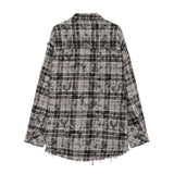 Trapwear Broken heart – Vintage Plaid Shirt 2024 Tie Dyed Tassel T Shirt Long Sleeve