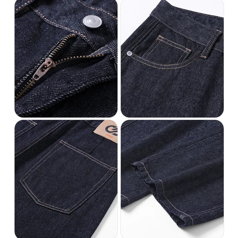 classic primary color jeans mens loose casual straight cleanfit fashion denim jeans pants man streetwear jeans trousers unique jeans style 1956