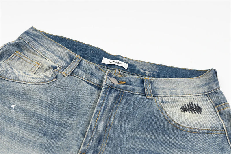 mens fashion ripped jeans blue straight baggy jeans trousers luxury loose casual distressed denim pants male 1 unique jeans style 4603