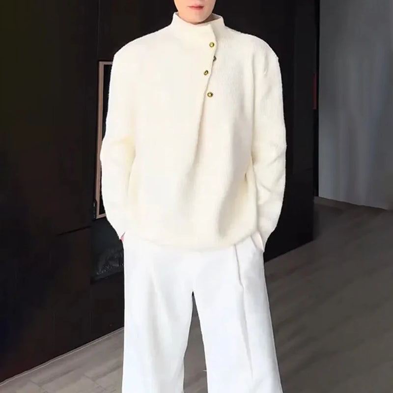 varsity flame knitwear, statement sweater, cozy knitwear for men, oversized grunge aesthetic winter top