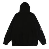 Hip Hop Zip Up Hoodie Jacket Y2K Star Embroidered Fleece Hooded Coat 2