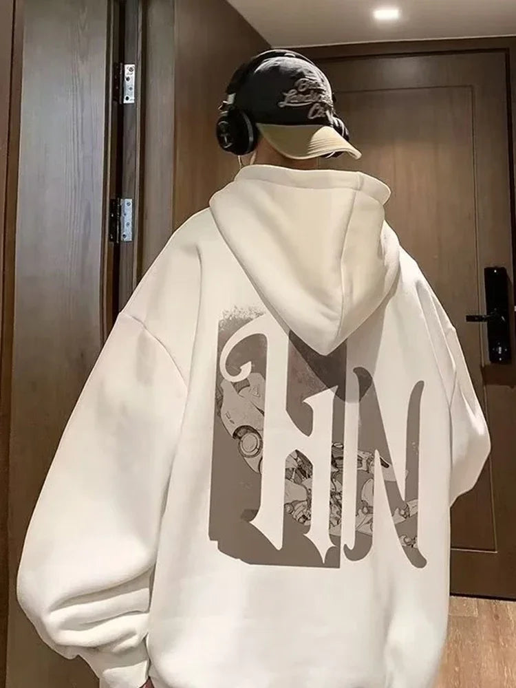 City Boy Oversized Hoodie Sweatshirt Men American High Street Hoodies Funny Streetwear Hip Hop Hoody Mens 2025 Autumn Tracksuit