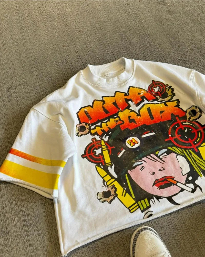 Cyberpunk Vintage t-shirt – Harajuku Trendy High Street Clothing Fashion Anime Letter Pr